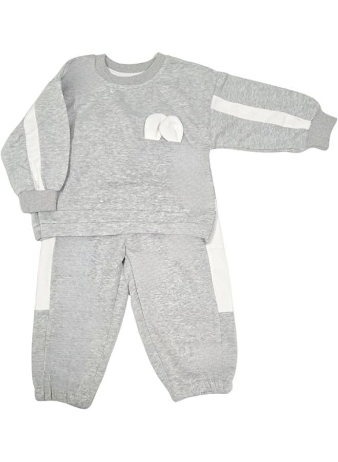 MINIIMODZ Grey Bow Design GS Set for Boys – Party & Casual Dress by MINII MODZ | Boys Ethnic Sets, Tracksuit Combo - Image 1